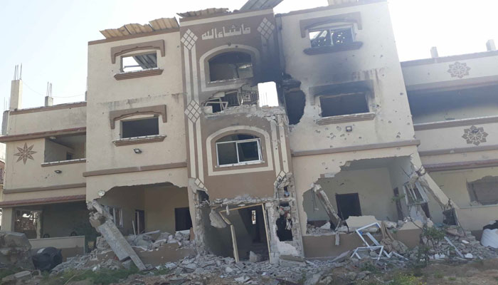 غزہ، 2009 میں جیو ٹیم کی قیام گاہ بنا گھر حملے میں تباہ