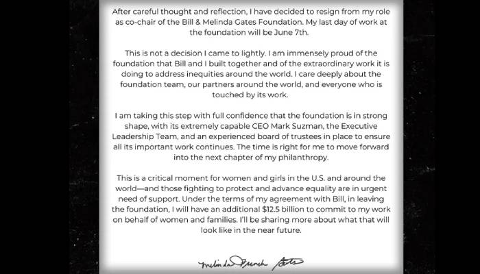 Bill Gate's ex-wife, Melinda Gates announces departure from longtime self-titled foundation
