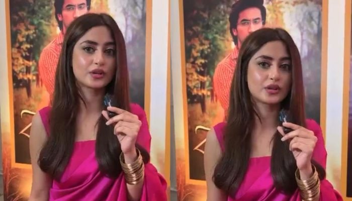 Sajal Aly speaks about her role at the launch event of 'Zard Patton Ka Bunn' 