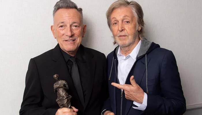 Paul McCartney teases Bruce Springsteen at Ivor Novello Awards