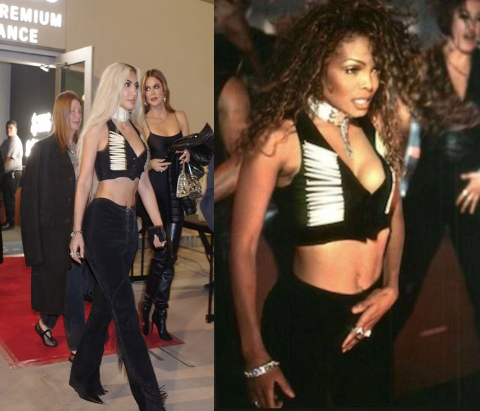 Kim Kardashian rocks Janet Jackson's iconic 'If' outfit to latter's concert