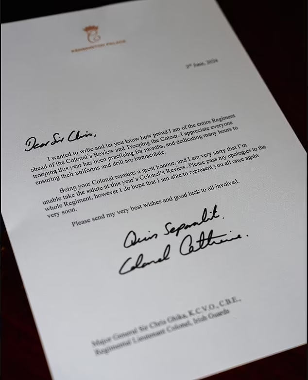 Kate Middleton issues apology for missing Trooping the Colour rehearsal