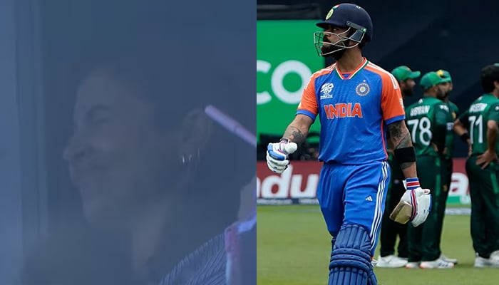 IND vs PAK: Anushka Sharma gets ‘the blues’ from Virat Kohli’s wicket
