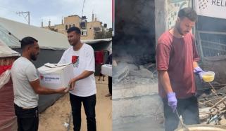 غزہ: فوڈ بلاگر بے گھر فلسطینیوں کیلئے ملبے پر کھانا پکانے لگا
