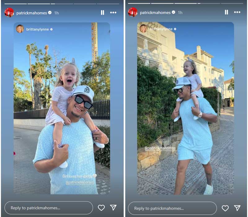 Patrick Mahomes spotted giving ‘piggyback ride’ to daughter Sterling: see