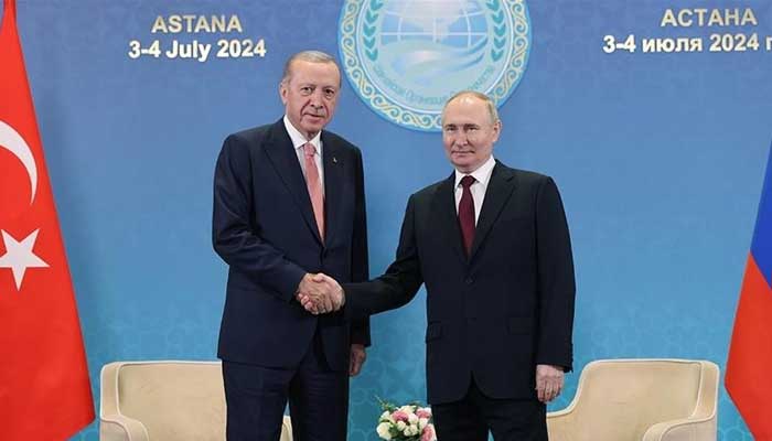 ترک صدر اردوان کی روسی ہم منصب پیوٹن سے قازقستان میں ملاقات
