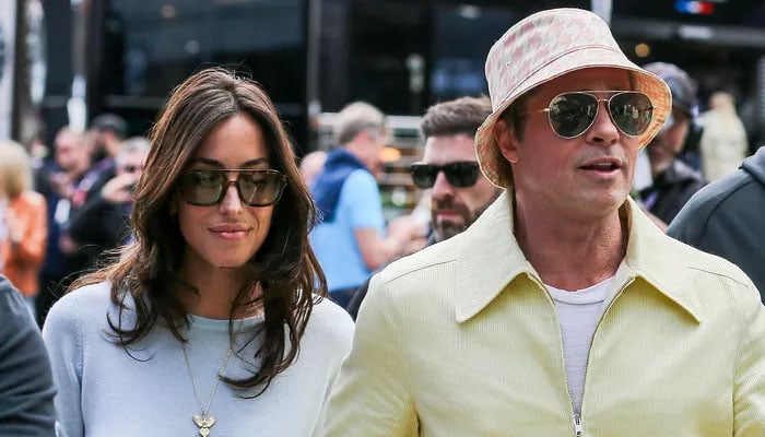 Brad Pitt and Ines de Ramon make an appearance at the British Grand Prix