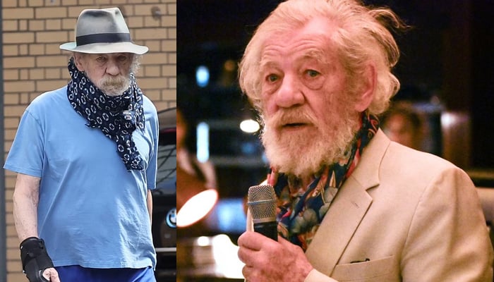 Sir Ian McKellen spotted in public following theatre stage fall