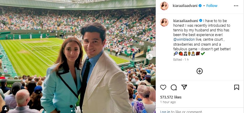 Sidharth Malhotra, Kiara Advani fly to London for the Wimbledon quarter-finals