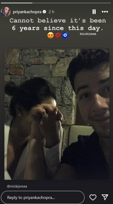 Nick Jonas shares proposal photo, thanks Priyanka Chopra for saying yes