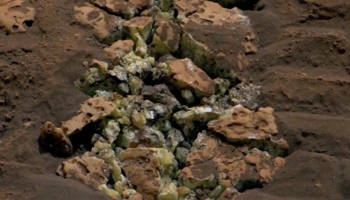 Yellow sulfide crystals were discovered on Mars for the first time