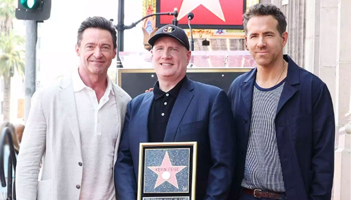Ryan Reynolds, Hugh Jackman honor Kevin Feige on Hollywood Walk of Fame