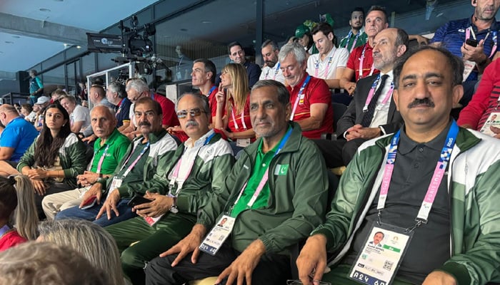 پاکستانی سفیر عاصم افتخار احمد نے بھی اولمپکس میں تیراکی کے مقابلے دیکھے