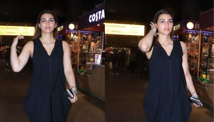 Kriti Sanon stuns in black as she returns to India from Greece