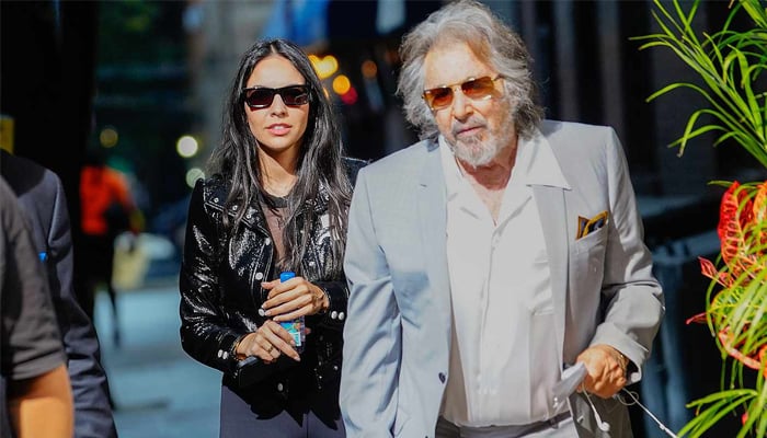 Al Pacino’s romance Noor Alfallah let baby Roman out of the bag