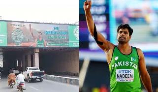 ارشد ندیم کراچی کی سڑکوں پر چھاگئے