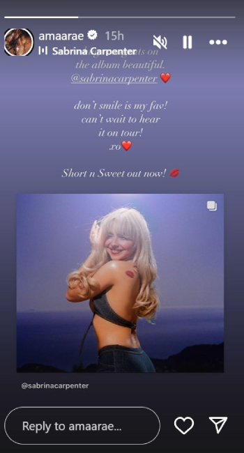 Sabrina Carpenter’s ‘Short n’ Sweet’ vibes take over Amaarae’s playlist