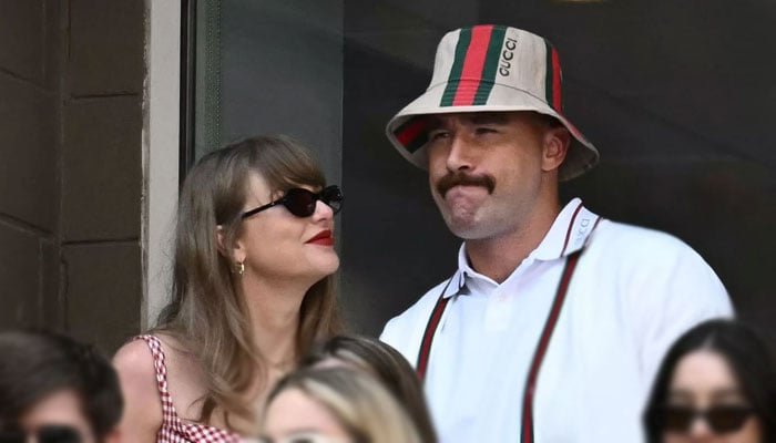 Taylor Swift, Travis Kelces loved-up weekend ends with tender smooch