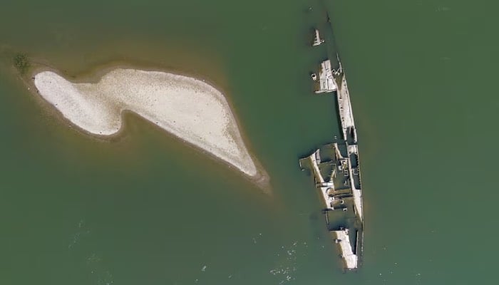 Historic World War II Nazi shipwrecks emerge in Danube due to severe drought