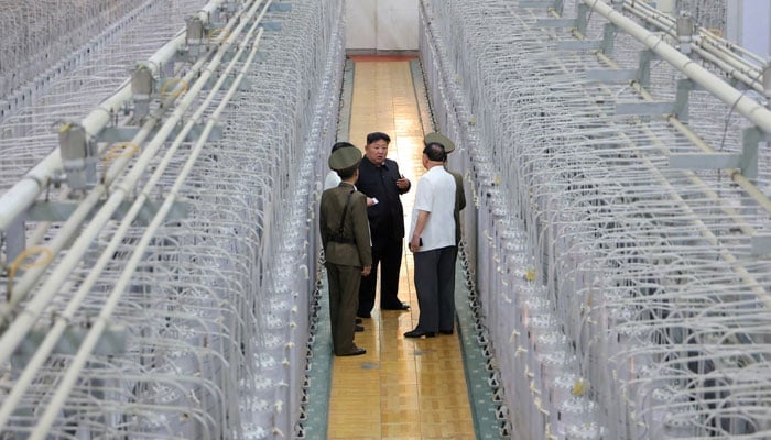 Kim Jong Un of North Korea visits the uranium enrichment site of the countrys nuclear program