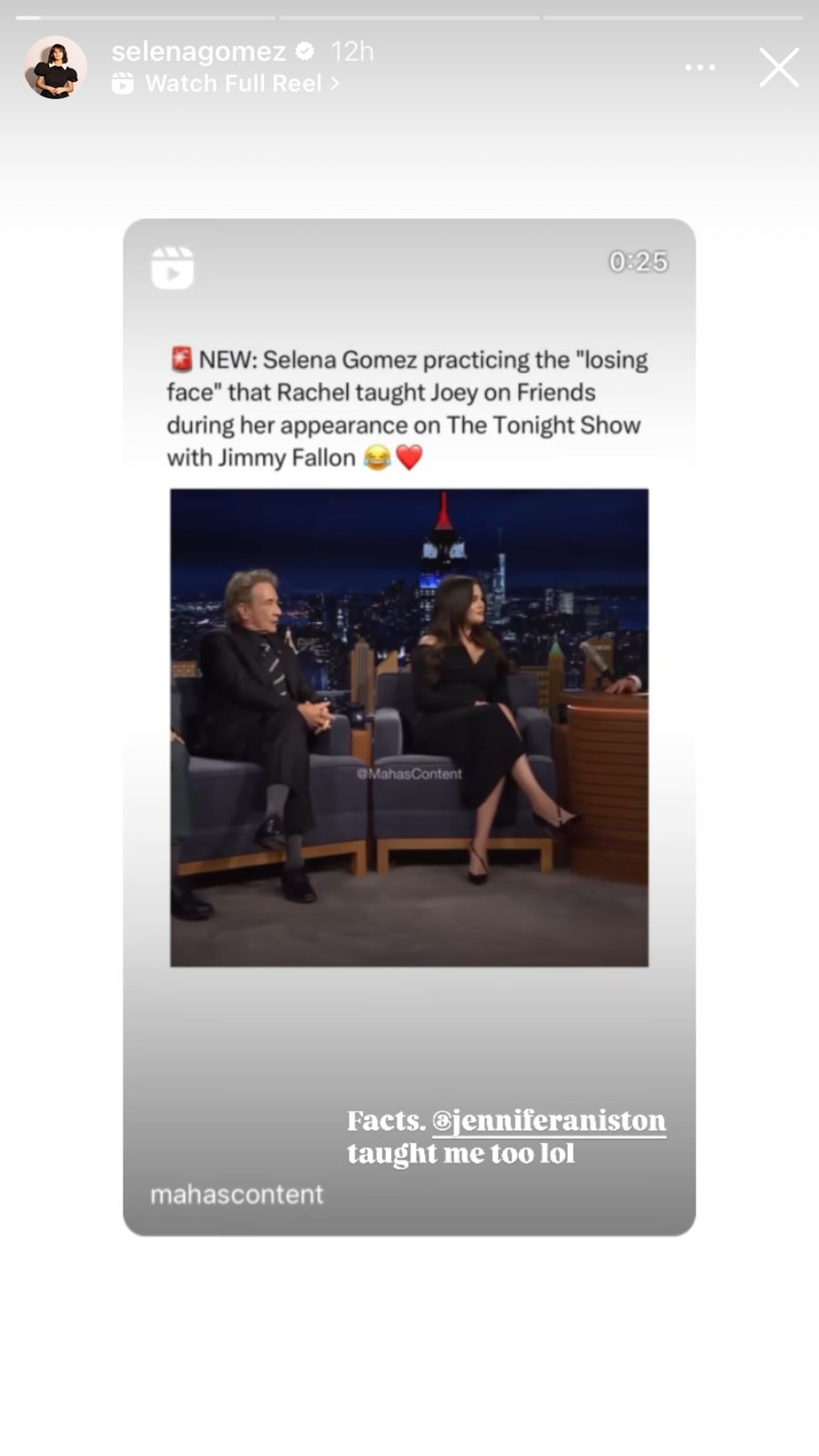 Selena Gomez seeks inspiration from Jennifer Aniston ‘Friends’ ‘losing face’ scene