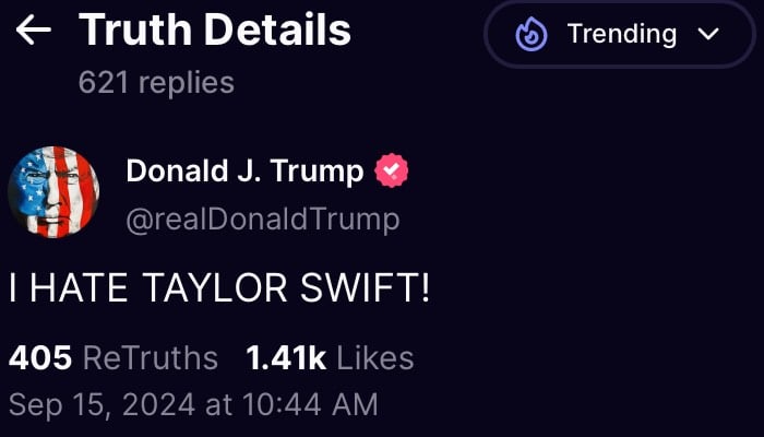 Donald Trump blasts Taylor Swift following her endorsement of Kamala Harris