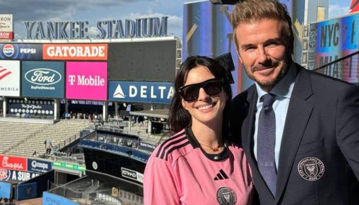 Anne Hathaway proves friendship with David Beckham at Inter Miami match