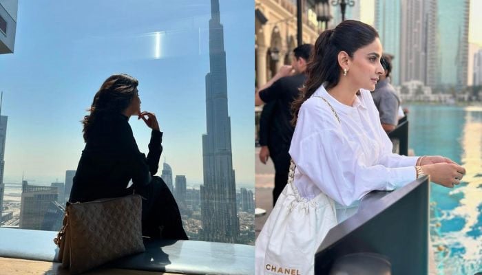 Saba Qamar chills with her best friend Ahsan Khan in Dubai during a work trip