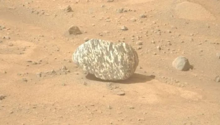 Mars Perseverance Rover spotted black-and-white striped rock on the red planet