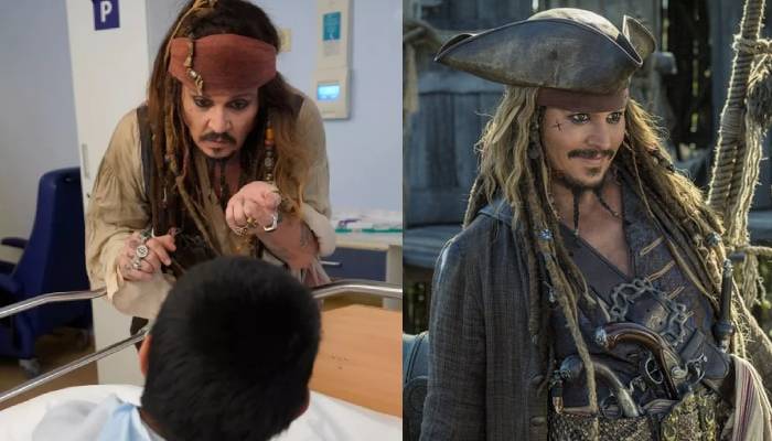 Johnny Depp brings joy to sick children as iconic Captain Jack Sparrow