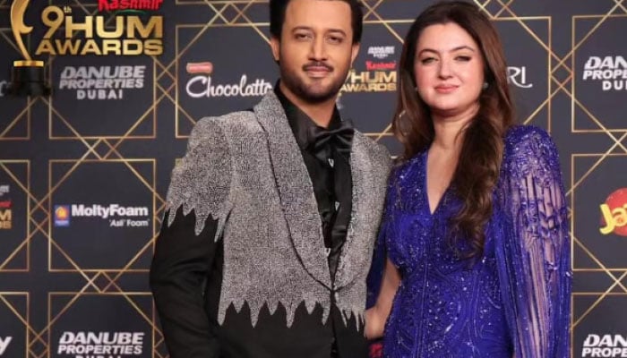 Atif Aslam arrives hand-in-hand with wife Sara Bharwana at Hum Style Awards in London