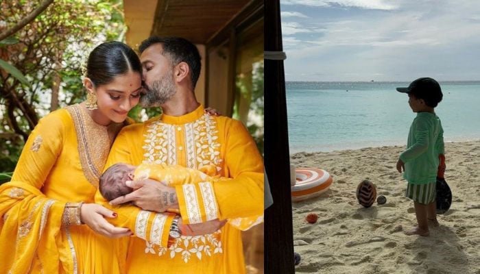 Sonam Kapoor and Anand Ahuja son Vayu enjoys time at the beach in Maldives