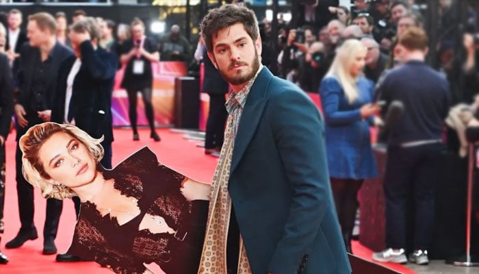 Andrew Garfield brings cardboard Florence Pugh to ‘We Live In Time’ premiere