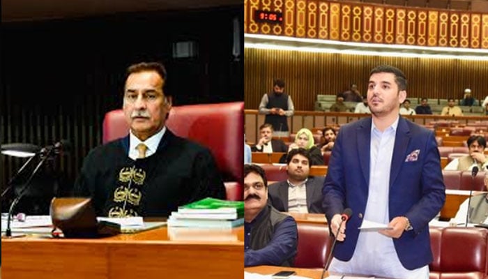 The demand of the Speaker of the Assembly to de-seat the PML-N who did not vote on the constitutional amendment