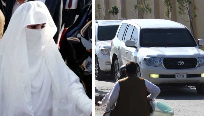 Bushra Bibi reached Bani Gala after her release from Adiala Jail and then reached Peshawar