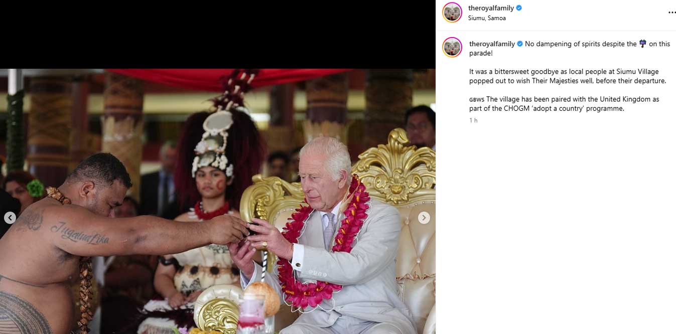 King Charles waves bittersweet goodbye to Samoa with powerful message