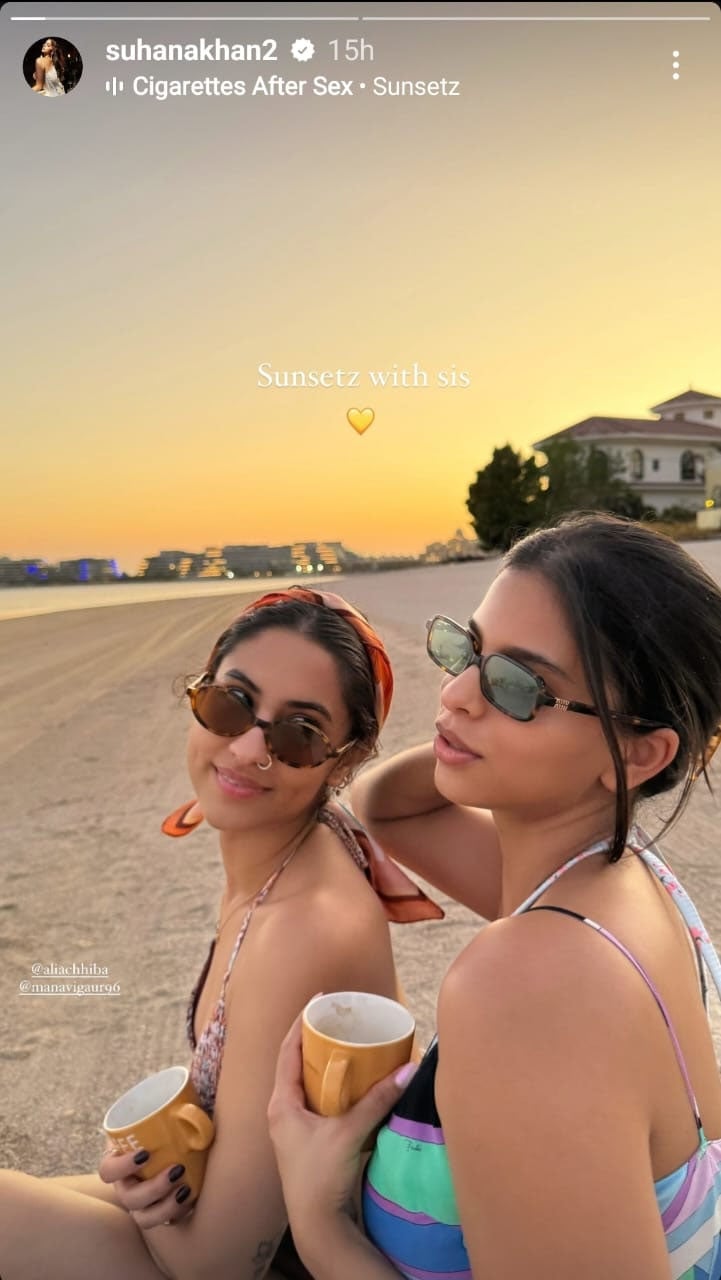 Suhana Khan basks in splendid sunsets of Dubai with her cousin sister