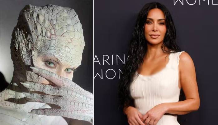 Kim Kardashian channels Albino alligator for Halloween costume