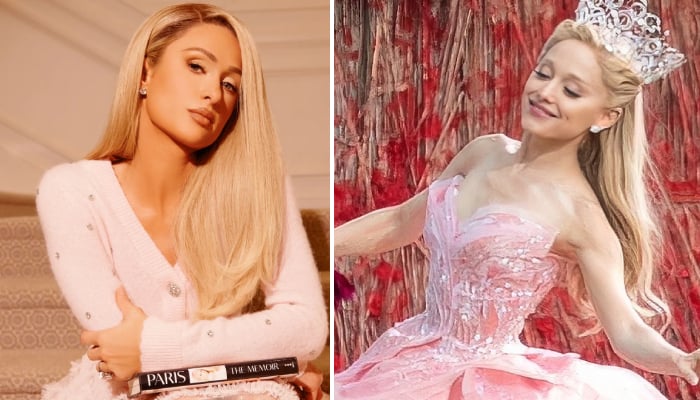 Paris Hilton channels Ariana Grande’s Glinda from ‘Wicked’ on Halloween