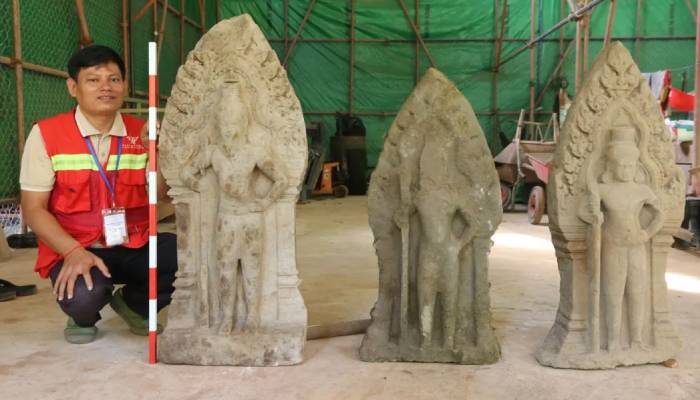 Historic 900-year-old door guardian statues