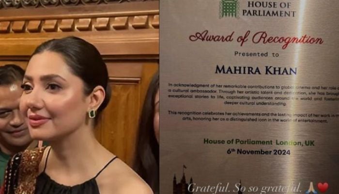 Superstar Mahira Khan bags Lifetime Achievement Award in London