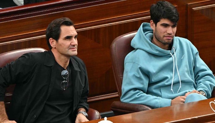 Roger Federer and Carlos Alcaraz watched the Shanghai Masters finals between Djokovic and Sinner together