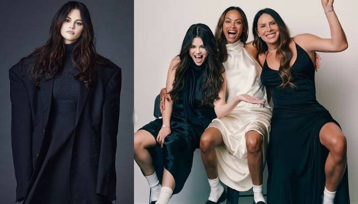 Selena Gomes, Zoe Saldana, Karla Sofía Gascón grace ELLE Magazine cover