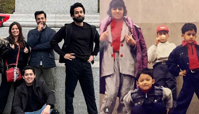 Bilal Abbas Khan recreates old picture with siblings in London