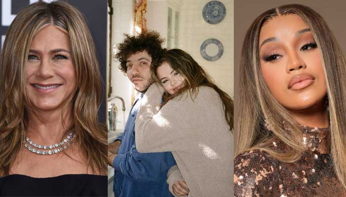 Jennifer Aniston to Cardi B: Celebs react to Selena Gomez, Benny Blanco engagement