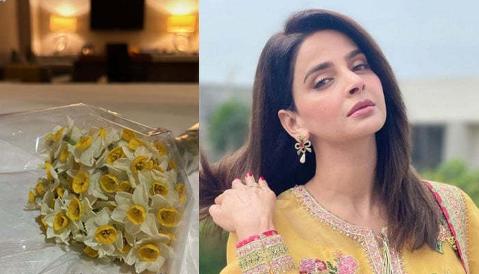 Saba Qamar gets ‘beautiful’ flower bouquet from loved one after big announcement