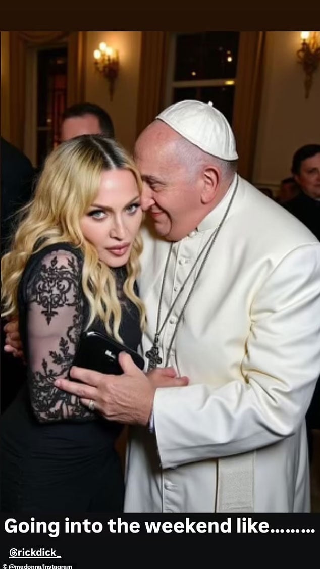 Madonna sparks outrage with creepy AI-generated photos of pope Francis