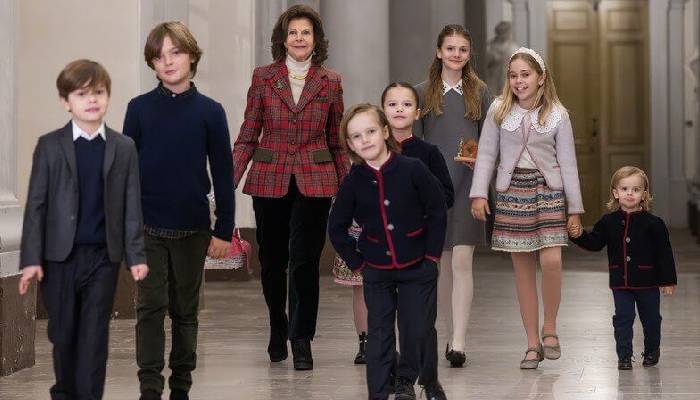 Queen Silvia of Sweden spreads Christmas cheers with grandkids in Stockholm