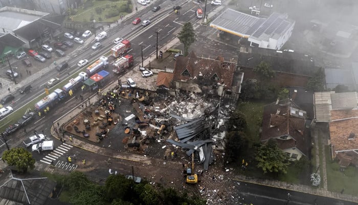 Plane crashes in popular Brazilian tourist city, kills 10 people on board