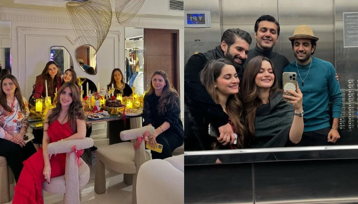 Aiman Khan, Minal Khan enjoy Saboor Aly’s Christmas party with girl gang